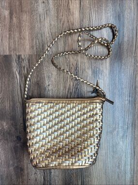 Woven Bag in Metallic Gold